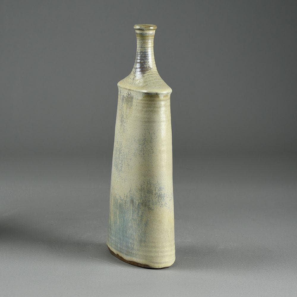 Wilhelm and Elly Kuch, stoneware bottle vase with matte off white glaze E7270 - Freeforms