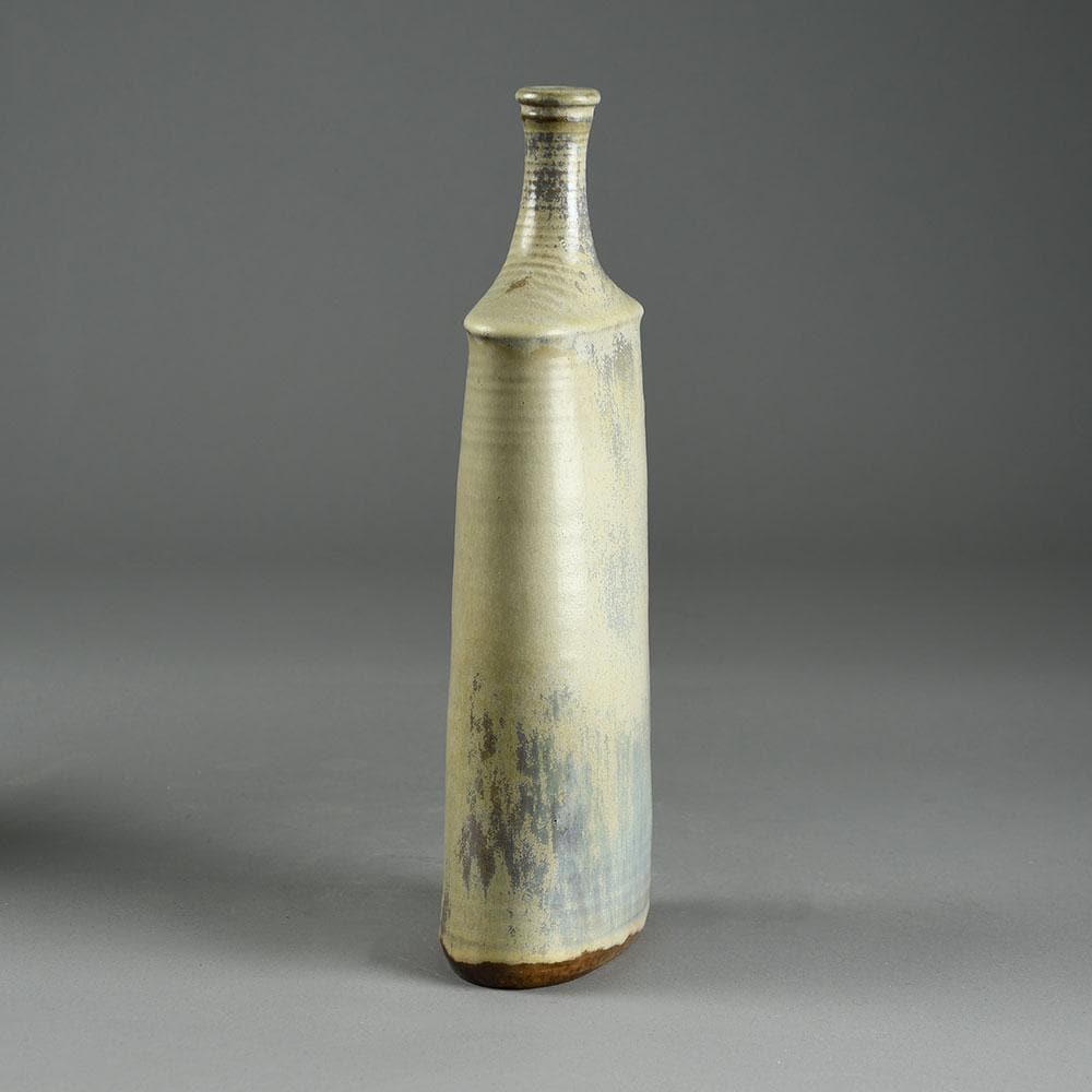 Wilhelm and Elly Kuch, stoneware bottle vase with matte off white glaze E7270 - Freeforms