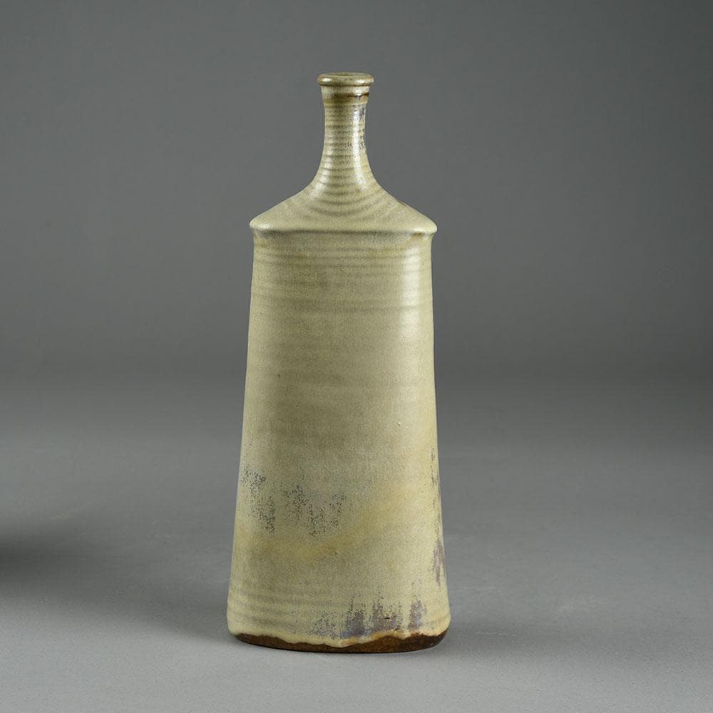 Wilhelm and Elly Kuch, stoneware bottle vase with matte off white glaze E7270 - Freeforms