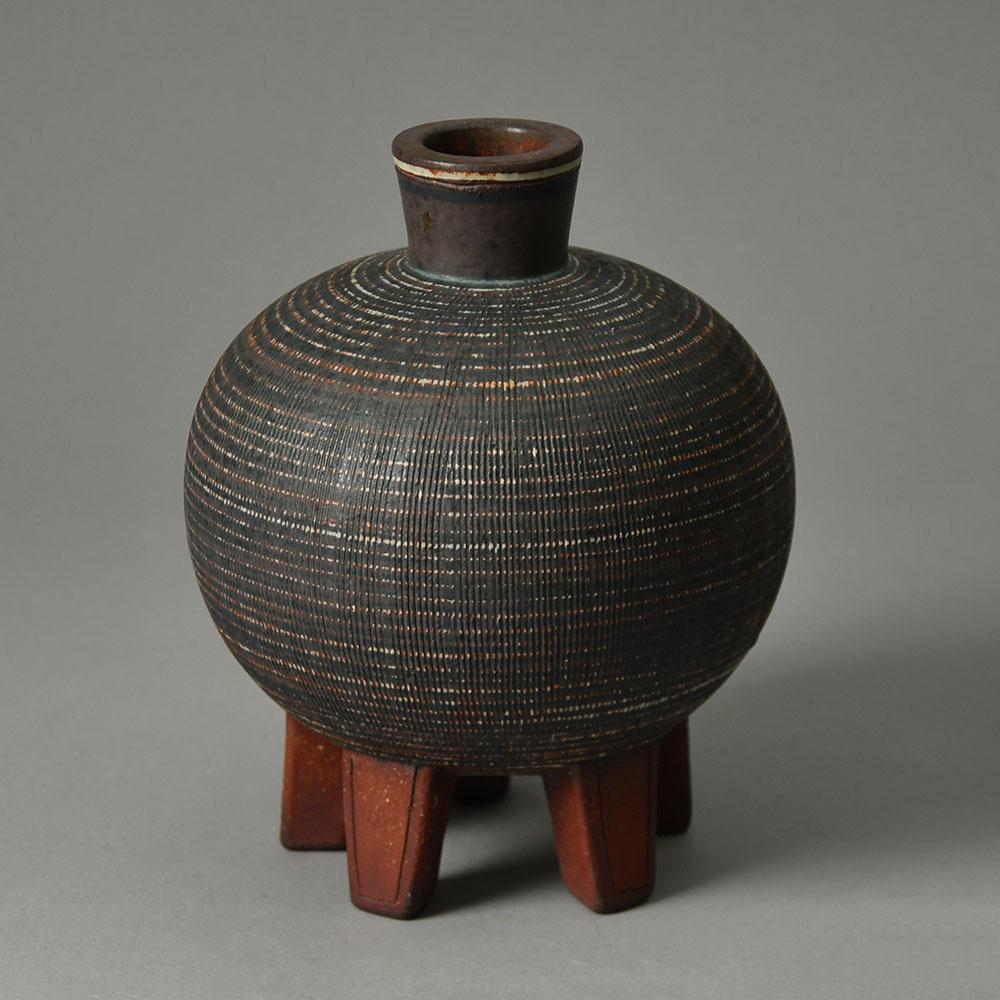 Wilhelm Kåge for Gustavsberg "Farsta" vase with line pattern to body G9217 - Freeforms