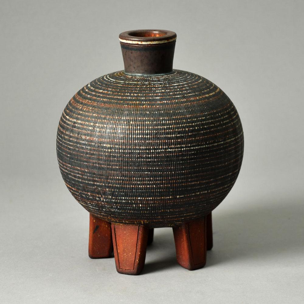 Wilhelm Kåge for Gustavsberg "Farsta" vase with line pattern to body G9217 - Freeforms