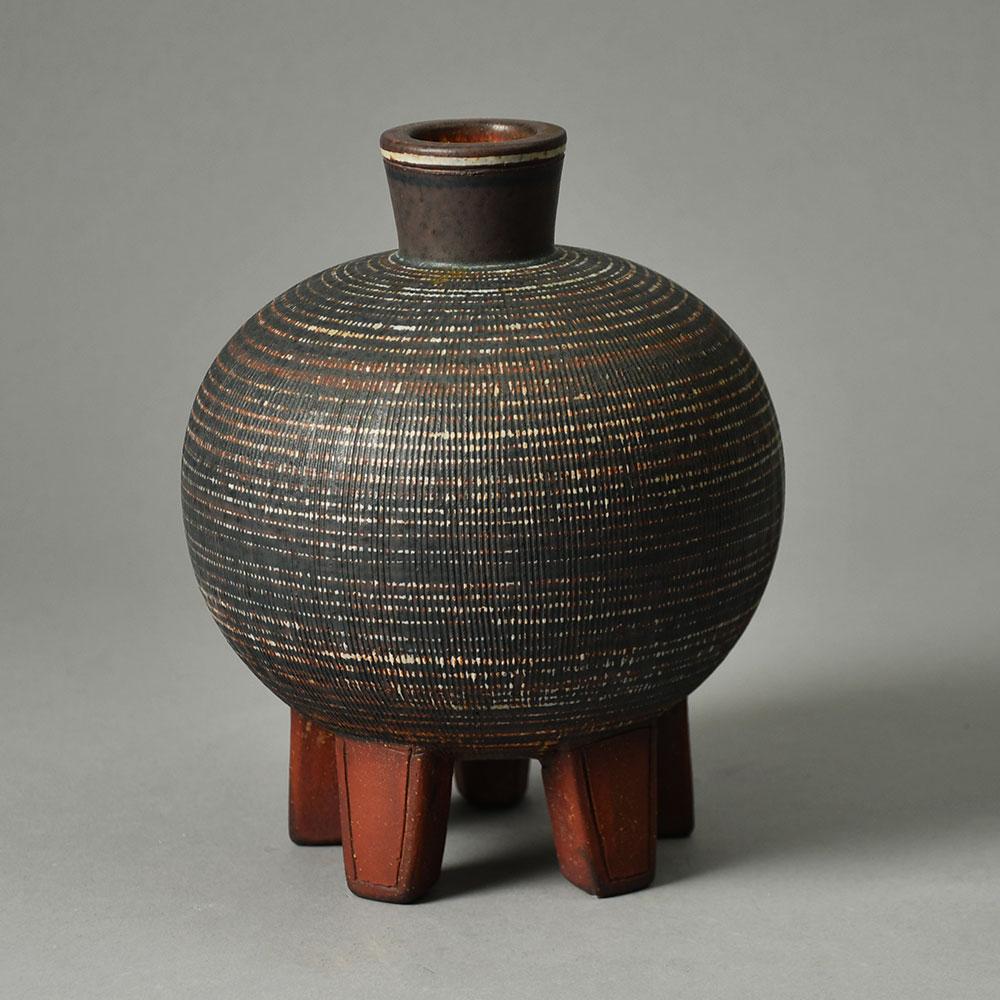 Wilhelm Kåge for Gustavsberg "Farsta" vase with line pattern to body G9217 - Freeforms