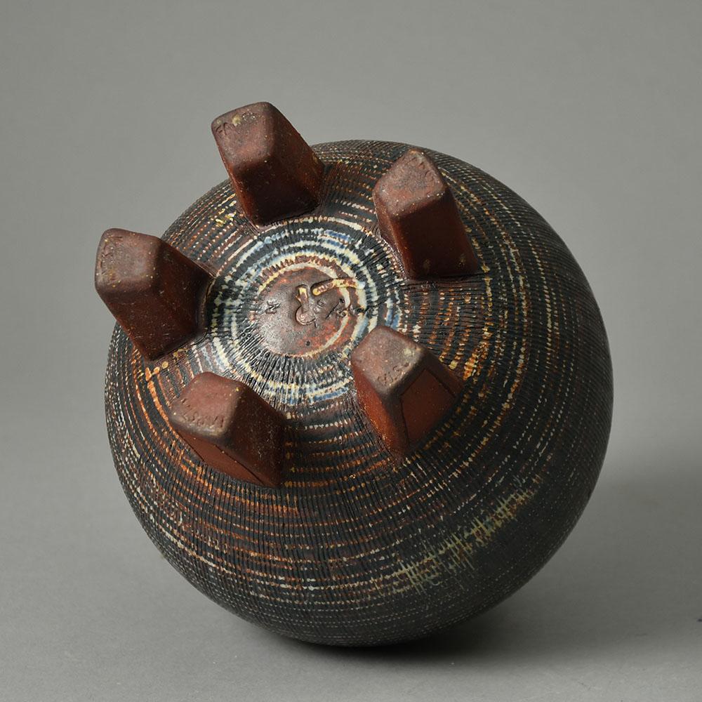 Wilhelm Kåge for Gustavsberg "Farsta" vase with line pattern to body G9217 - Freeforms