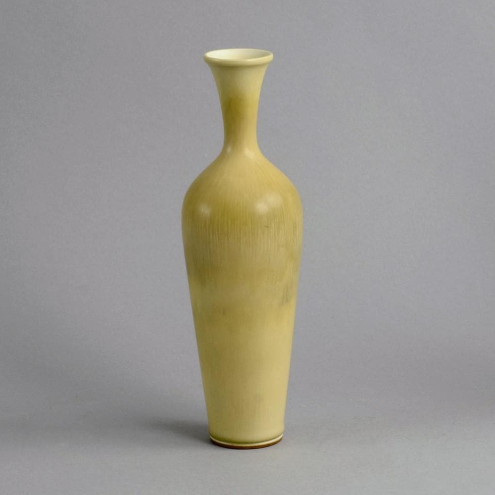 Yellow stoneware vase by Berndt Friberg for Gustavsberg B3180 - Freeforms