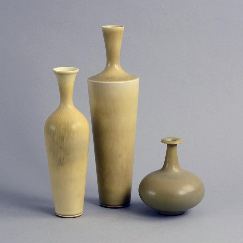 Yellow stoneware vase by Berndt Friberg for Gustavsberg B3180 - Freeforms