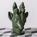 Axel Salto for P. Ipsen , Denmark, bust of a deer with matte green glaze K2278