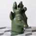Axel Salto for P. Ipsen , Denmark, bust of a deer with matte green glaze K2278
