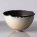 Deirdre Burnett, own studio, UK, unique stoneware bowl with matte cream and dark brown glaze K2166