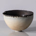 Deirdre Burnett, own studio, UK, unique stoneware bowl with matte cream and dark brown glaze K2166