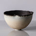 Deirdre Burnett, own studio, UK, unique stoneware bowl with matte cream and dark brown glaze K2166