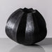 Joachim Lambrecht, Germany sculptural black raku vase J1218