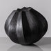 Joachim Lambrecht, Germany sculptural black raku vase J1218