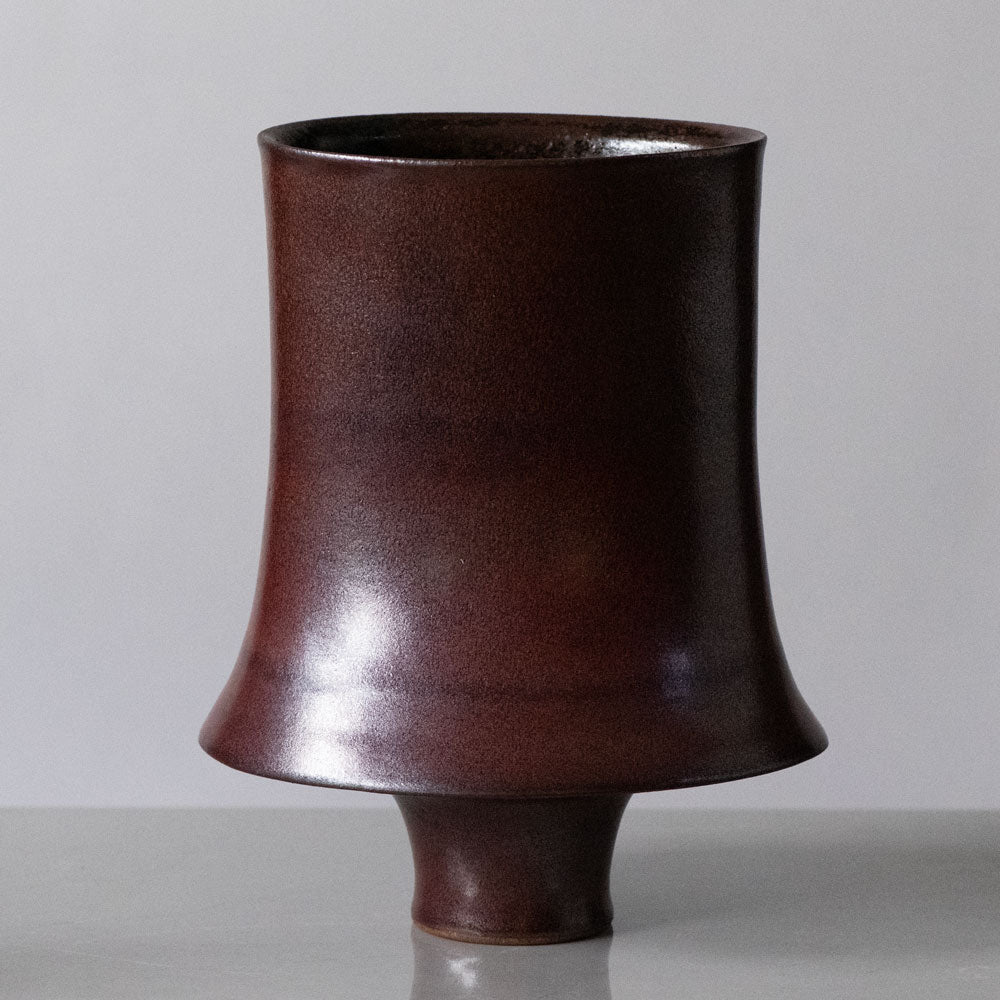 Karl Scheid, Germany, unique large stoneware vase with glossy reddish brown glaze J1739
