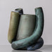 Beate Kuhn, Germany, unique sculptural vessel with matte blue and green glaze K2326