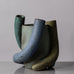 Beate Kuhn, Germany, unique sculptural vessel with matte blue and green glaze K2326