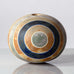 Ursula Scheid, Germany, unique stoneware round vase with bullseye pattern K2321