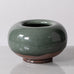 Horst Kerstan, Germany, unique round vase with glossy green crackle glaze H1517