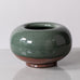 Horst Kerstan, Germany, unique round vase with glossy green crackle glaze H1517