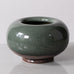 Horst Kerstan, Germany, unique round vase with glossy green crackle glaze H1517