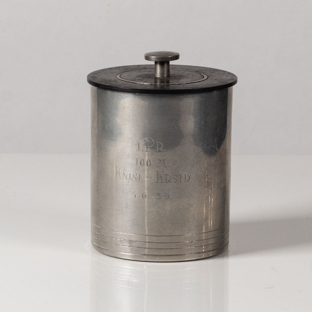 GAB Tenn, Sweden, pewter jar with bakelite lid L3766