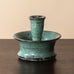 Svend Hammershøi for Kähler Keramik, Denmark, earthenware candleholder with green and black glaze N8693