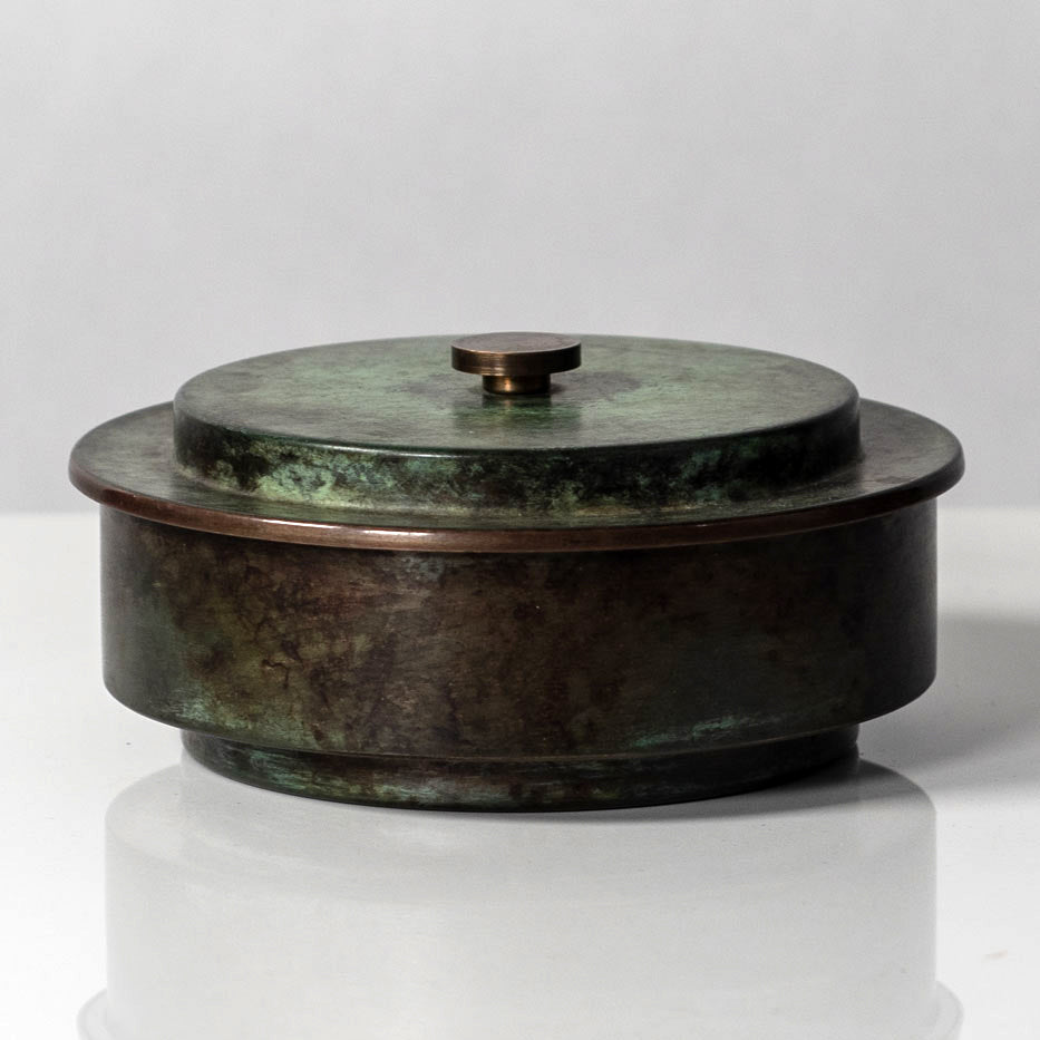 Danish light bronze lidded dish K2261