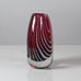 Vicke Lindstrand for Kosta, Sweden, "Zebra" vase in red, white and clear glass L3604