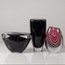 Three vases by Vicke Lindstrand for Kosta, Sweden