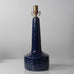 Palshus, Denmark, chamotte stoneware lamp with glossy dark blue glaze K2106