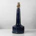 Palshus, Denmark, chamotte stoneware lamp with glossy dark blue glaze K2106