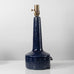 Palshus, Denmark, chamotte stoneware lamp with glossy dark blue glaze K2106