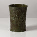 Just Andersen, Denmark, Disko metal vase with relief of a battle scene L3723