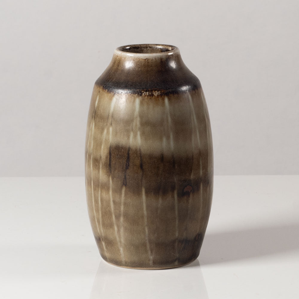Carl Harry Stålhane for Rörstrand, Sweden, unique stoneware vase with brown glaze L3591