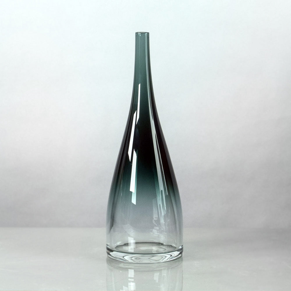 Bengt Orup for Johansfors, Sweden, vase in green glass K2010