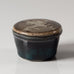 Carl Harry Stålhane for Rörstrand, Sweden, unique stoneware lidded jar with blue and brown glaze L3460