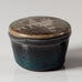 Carl Harry Stålhane for Rörstrand, Sweden, unique stoneware lidded jar with blue and brown glaze L3460