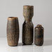 Three striated brown vases by Gunnar Nylund for Rörstrand, Sweden