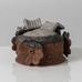 Ian Godfrey, UK, unique stoneware sculptural lid with animal figures K2176