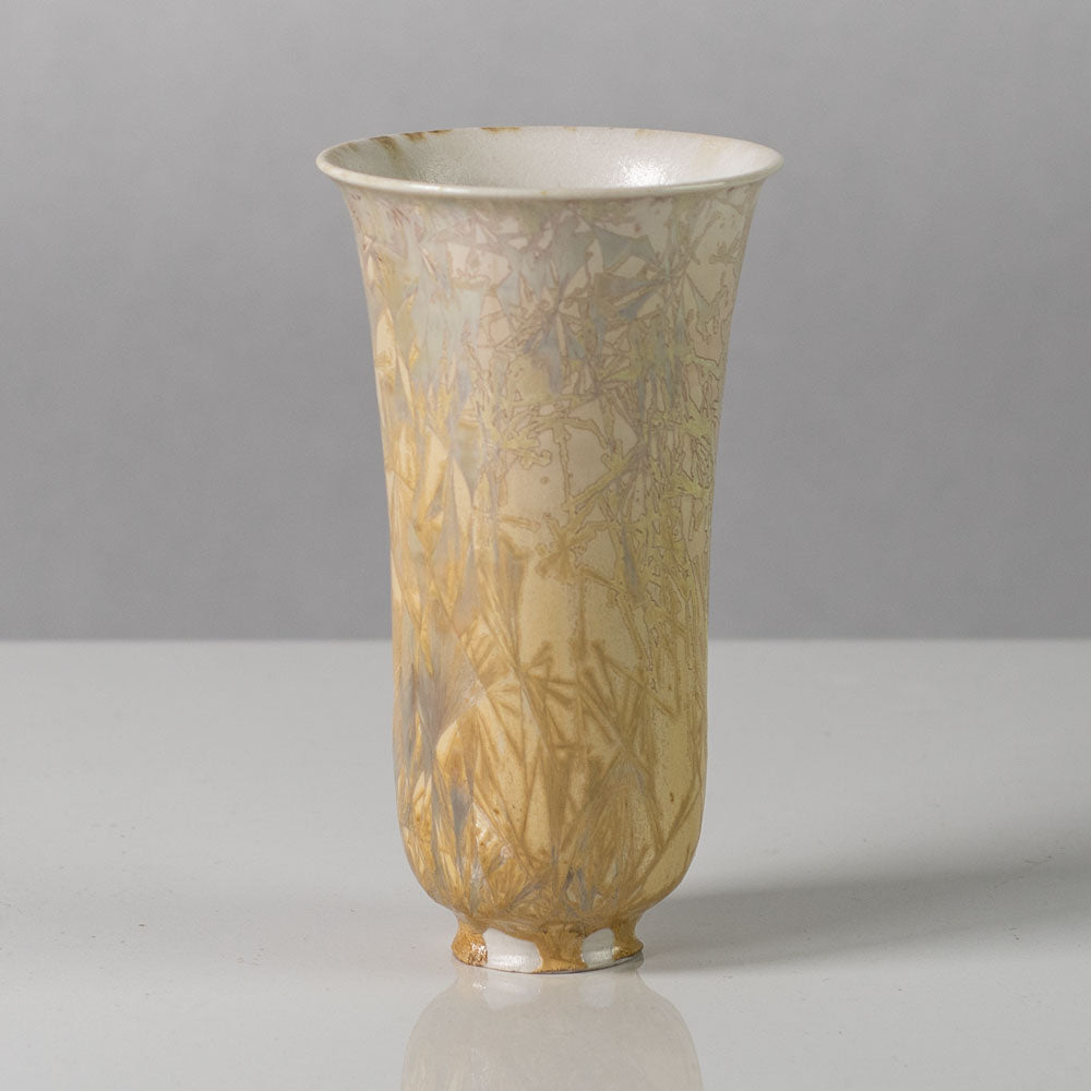 Sigrid May, Germany, unique porcelain vase with cream high-fired crystalline glaze J1283