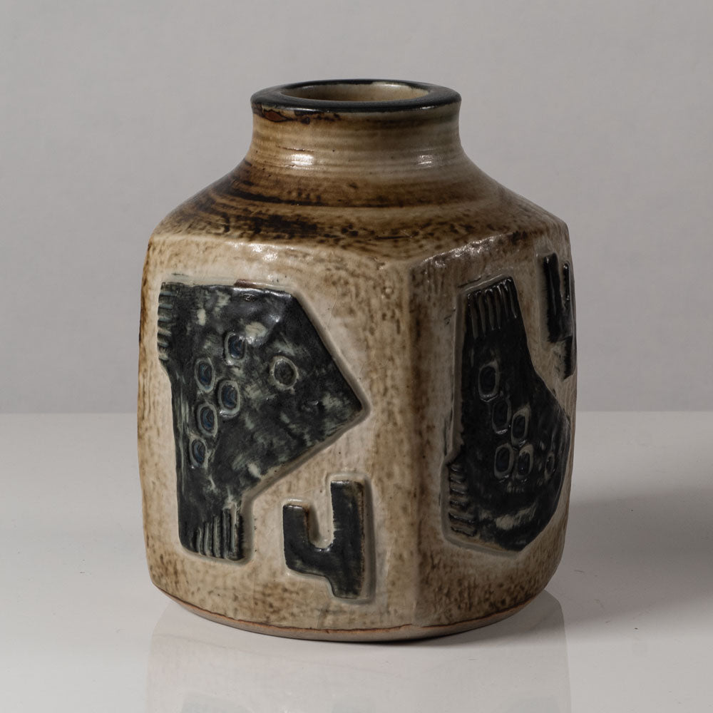 Jørgen Mogensen for Royal Copenhagen, stoneware vase with fish motif L3476