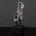 Bertil Vallien for Boda-Smide, Sweden, glass figure on iron and wooden stand L3840
