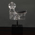 Bertil Vallien for Boda-Smide, Sweden, glass figure on iron and wooden stand L3840