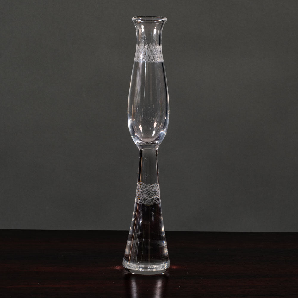 Sven Palmquist for Orrefors, vase with engraved pattern of diamonds L3784