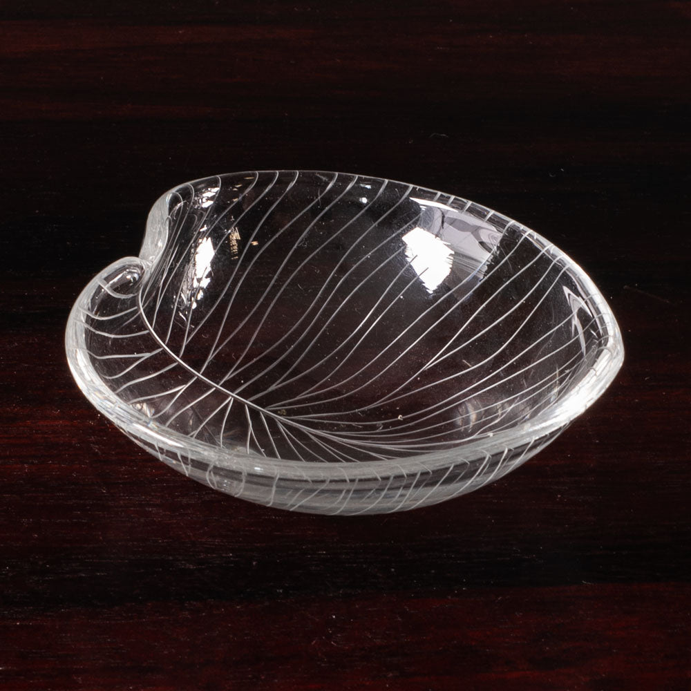 Tapio Wirkkala for Iittala, Finland, glass leaf dish K2616