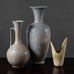 Three vases with gray and yellow glazes by Gunnar Nylund for Rörstrand, Sweden