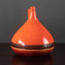 Bruno Gambone, Italy, stoneware handled vase with orange-red glaze K2029