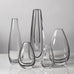 Group of clear glass vases with black filaments, Vicke Lindstrand for Kosta, Sweden