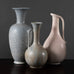 Three vases with gray and white glazes by Gunnar Nylund for Rörstrand, Sweden