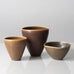 Group of vases and bowl with brown glaze by Palshus, Denmark