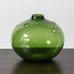 Michael Bang for Holmegaard, Denmark, "Hulvase" in green glass K2324